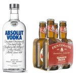 VODKA ABSOLUT + 4X FENTIMANS GINGER BEER 200 CC